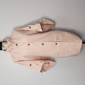 DX Collection Full Length Pink Coat Size Medium w/ cinched Waist